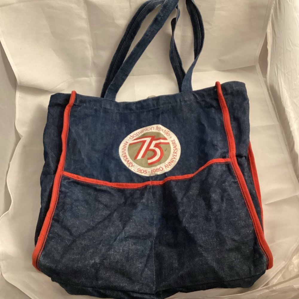 Vintage Dominion textiles 75 anniversary tote bag